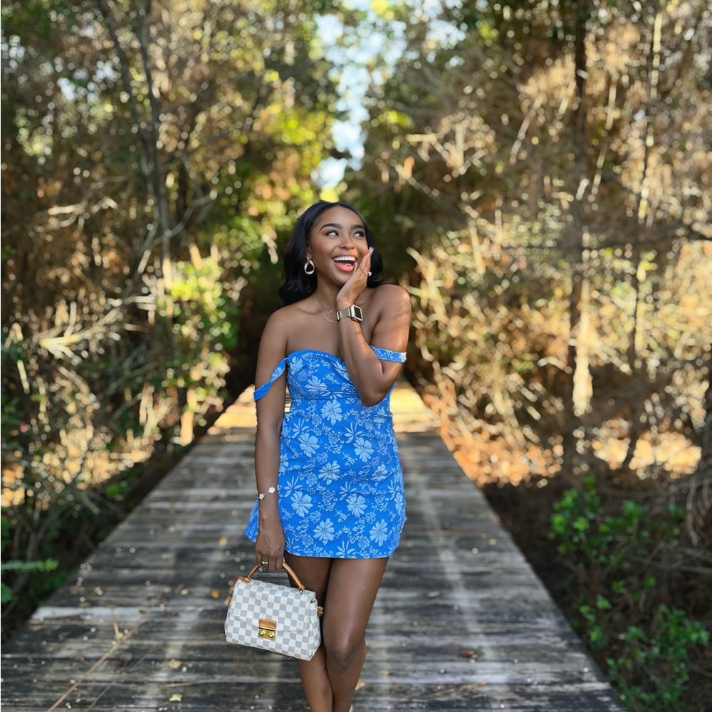 Blue floral dress